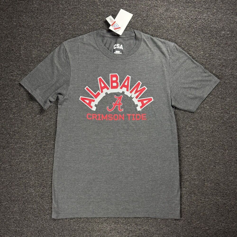 NWT University Of Alabama Crimson Tide T Shirt Mens Unisex Med Gray Official